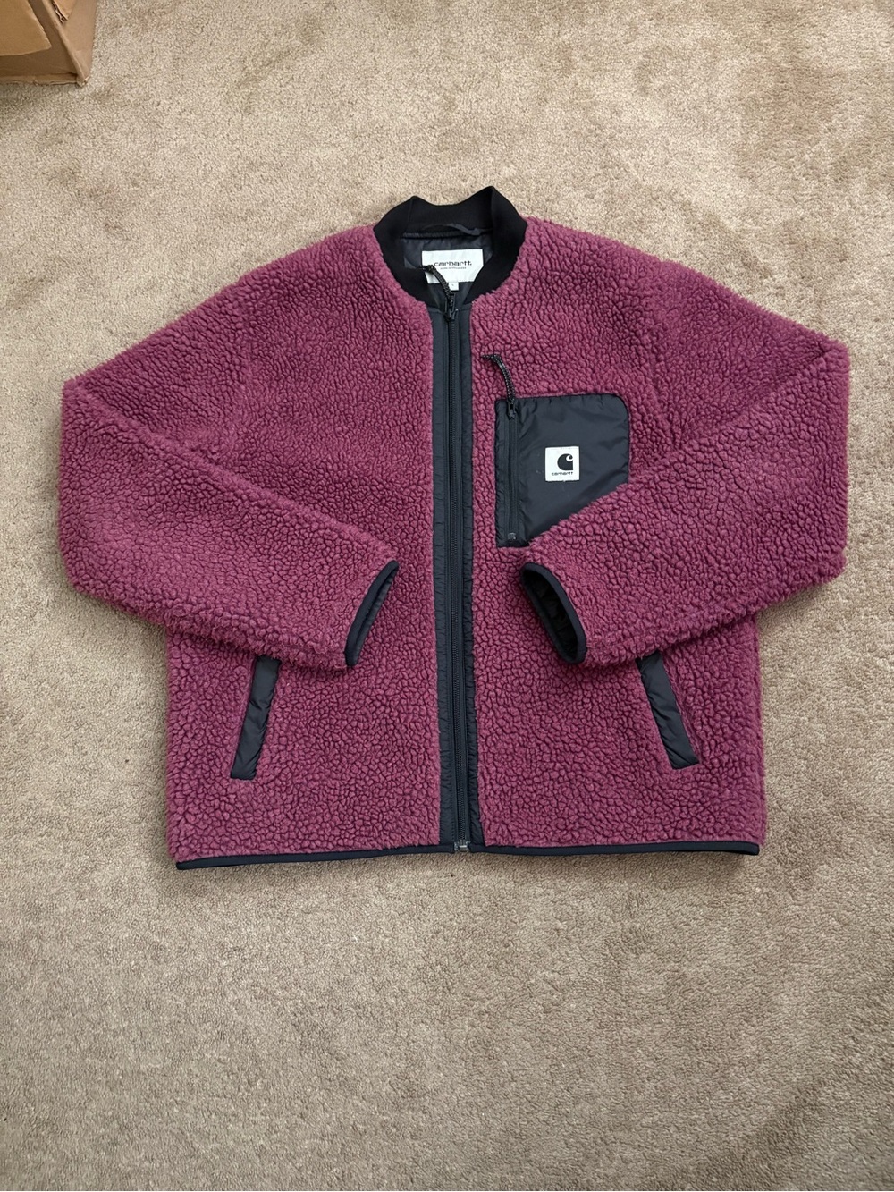 Carhartt Women’s Large WIP Janet Liner Outer Fleece Jacket Dusty Fuchsia